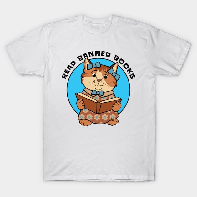 Read Banned Books Cute Kitten T-Shirt by Sue Cervenka